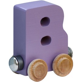 Maple Landmark NameTrain Pastel Letter Car B - Made in USA (Lavender)