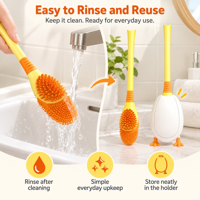 Silicone Toilet Brush for Deep Cleaning – Flexible Corner-Cleaning Brush