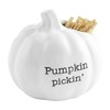 Mud Pie Ceramic Pumpkin Toothpick Holder With Sentiment - Pumpkin
