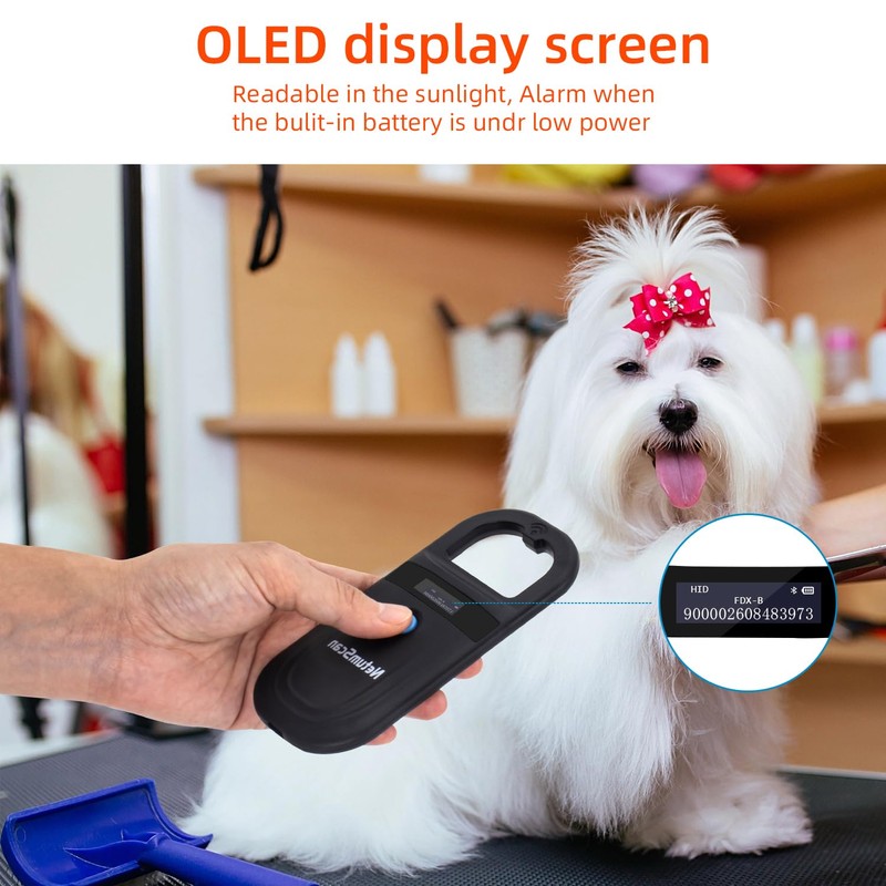 NetumScan Upgraded Pet Microchip Reader Scanner, 256 Data Storage Animal