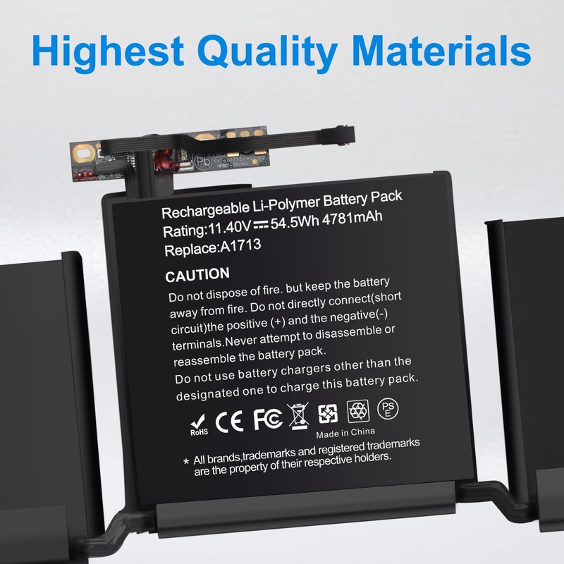 CSEXCEL A1713 A1708 A2159 Laotop Battery for Mac Book Pro