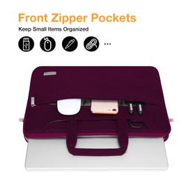 MOSISO Laptop Shoulder Bag Compatible with MacBook Air/Pro,13-13.3 inch Notebook,Compatible with MacBook Pro 14 inch 2023-2021 A2779 M2 A2442 M1, Polyester Sleeve with Back Trolley Belt, Burgundy