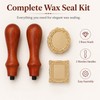 2 Pcs Frame Wax Seal Stamp Set, 3D Embossed Brass
