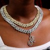 PTJDSMF Gold Silver Plated Initial Cuban Link Chain Necklace for