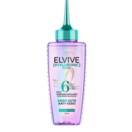 L'Oréal Paris Elvive Siero Cute Anti-Sebo, Per Cute e Radici Grasse, Azione Purificante, Cute Pulita Fino a 72h, Con Acido Salicilico e Acido Glicolico, Hyaluronic Pure, 102 ml