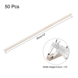 QUARKZMAN Pack of 50 Wooden Sticks, 1/4 x 1/4 x 12 Inch Rectangular Wooden Cubes Wooden Cubes Wooden Sticks for DIY Art Decoration, Craft Carving, Hand Carved