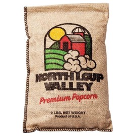 Popcorn County USA | Burlap Bag Yellow Un-Popped Popcorn Kernels | Movie Night Snack | Non GMO and Gluten Free | Made in Nebraska | 2 lb Bag (1 Pack, Yellow)