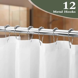 Zussun Misty Forest Shower Curtain Dark Green White Nature Shower Curtains for Bathroom Pine Tree Foggy Woodland Birds Waterproof Fabric Decorative Bath Curtain 72'' × 72''