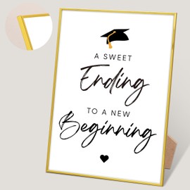 Graduation Buffet Sign, Graduation Candy Bar Sign, Graduation Centerpieces, Graduation Table Decor, Graduation Party Supplies, Gold Frame Graduation Sign with Stand, Graduation Party Favors,11