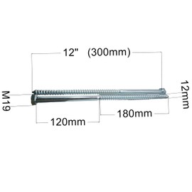 HAFD Heavy-Duty Sleeper Screws 12 x 300mm (12in) Zinc-Plated Pack of 8 Hex Head Lag Bolts for Wood to Concrete Fixings, for Coach Screw Outdoor Use in Decking, Fencing, and Landscaping Projects