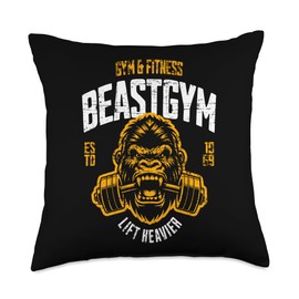 Gorilla Beast Gym Mode Strong Fitness Motivation Gym Lover Throw Pillow