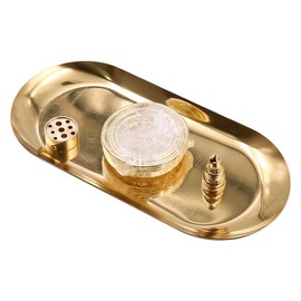 WANGCL Gold Incense Burner Hold Set Incense Holder for Incense Sticks Coil Incense Cones for Meditation Yoga Room