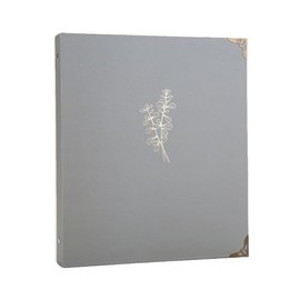 Colacoo 3 Ring Binder 1 Inch - Aesthetic Binder with 2 Interior Pockets for Letter Sized Paper, Decorative Hardcover Cute Binder Organizer for School Office Supplies, Floral, Grey