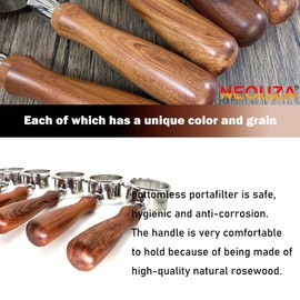 NEOUZA M10 Portafilter Rosewood Handle Espresso Coffee Machine Wooden Handle Coffee Maker Cafe Tools Accessories for Barista
