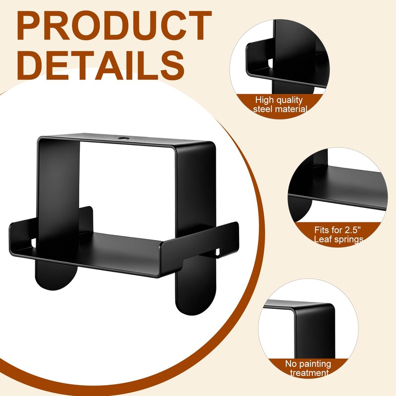 4 Pcs Stainless Steel 3” Wide Leaf Spring Clamp Kit,