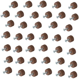 Gedotec Glass Shelf Support Plastic Shelf Support Round - H10374 | Shelf Support for Screws for Furniture & Cabinets | Shelf Support for Wood & Glass Panels | Pack of 20 - Fan Carrier Brown