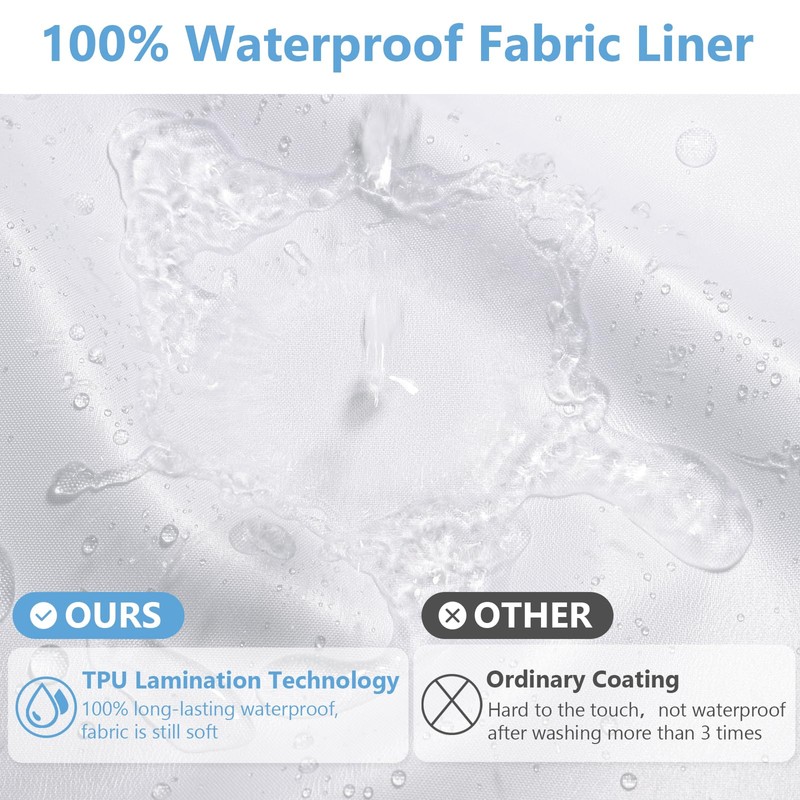 PILOTSHARK No Hook Waffle Weave Shower Curtain Set with Snap-in