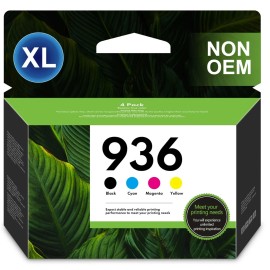 FADSOON® 936 Ink 4-PK Compatible for OfficeJet Pro 9125e 9730e 9135e BK/C/M/Y