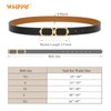 WHIPPY Women Reversible Leather Belt Fashion Skinny Waist Belt with