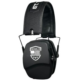 TACTICAL 13 - Ear Protection - Fold-able Earmuffs - Ear Protection for Gun Range, Hunting, Work - Shooting Ear Protection (BLACK)