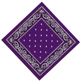 Trimming Shop Unisex Cotton Bandana - Lightweight Breathable and Durable - 54cm - Purple - 54cm