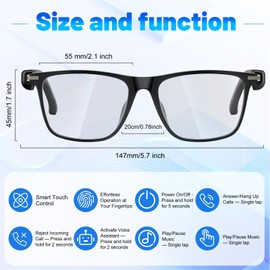 Shovira AI Translation Smart Glasses with 138 Languages, Bluetooth Glasses Compatible with ChatGPT, Photochromic Lens with Open-Ear Speakers for Men Women, for Travel, Business, Driving
