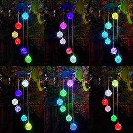 Solar Wind Chimes Outdoor, HeiPen Solar Lights Outdoor Waterproof, Decor for Garden, Trees, Patio, Deck, Birthday Gifts for Women Mom Grandma, Unique Garden Gifts for Women (Disco Ball)