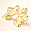 Pendientes Dorados con Diseño de Media Flor, Acero Inoxidable, 4,4
