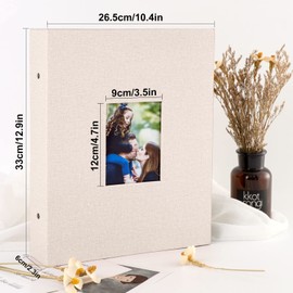 Ywlake Photo Album 4x6 400 Pockets, Linen Photo Albums Holds 400 Vertical Pictures Only Beige