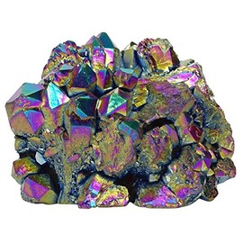 Harmonize Reiki Healing Crystal Rainbow Titanium Coated Cluster Specimen Natural