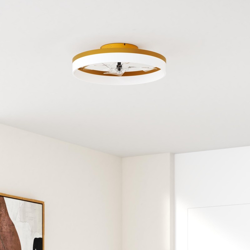 VOLISUN Low Profile Ceiling Fans with Lights and Remote,15.7in Modern