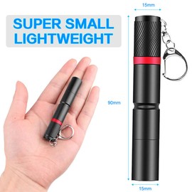 MODOAO Mini LED Keychain Flashlight, 2 Pack Pocket Size Torch with 3 Light Modes, Waterproof Ultra Bright Portable Key Chain Small Flash Light for Hiking, Camping, Hunting, Fishing