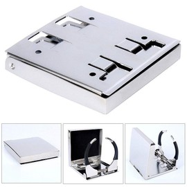 Prairie Metal Stainless Steel Adjustable Folding Cup Drink Holder for Marine Boat Truck RV