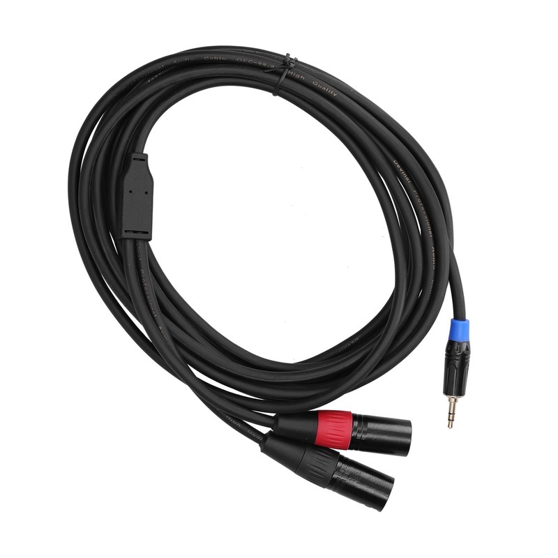 3.5mm Stereo Male to Dual 2 XLR Male Plug Connector