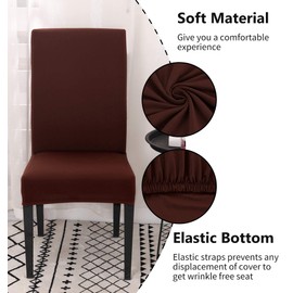 Aisprts Stretchy Chair Covers, Set of 4, Removable, Washable, Protective, Decorative Chair Covers for Dining Room, Home, Kitchen, Hotel, Restaurant, Banquet, Wedding, Party