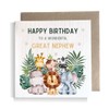 Second Ave Great Nephew Children's Kids Baby Safari Square Card