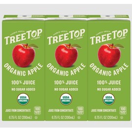 TREE TOP 100% ORGANIC APPLE JUICE - JUICE BOXES 6.75 OZ 3 Count (Pack of 1)
