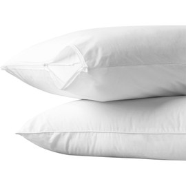 IMFAA Anti-Bug and Waterproof Zipped Pillow Protector Pack of 2 - Soft and Comfortable Pillowcase Protectors - Ant-Allergy and Breathable Pillow Cover. (2 x Anti-Bug-Zipped)