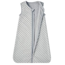 DaysU Baby Sleep Sack with Soothing Dots, Sleeveless Baby Sleeping Bag with 2-Way Zipper, Plush TOG 2.0 Wearable Blanket for Infant Newborn 18-24 Months, Grey