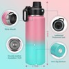 Milifox 18 oz Stainless Steel Water Bottle with Spout Lid,