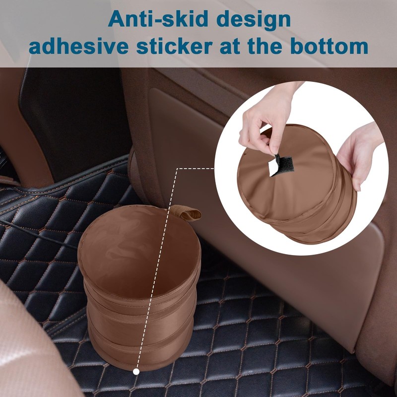 Kincown Car Trash Can, 2 Packs Mini Collapsible Car Trash