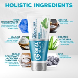 Nano hydroxyapatite Toothpaste Fluoride Free | Pro Remineralizing Toothpaste Plus Anti Cavity Xylitol – Dentist Formulated Tooth Remineralization for Sensitive Teeth & Enamel Support in Wintermint