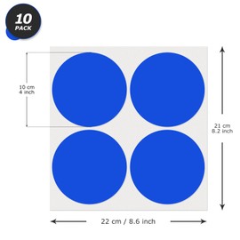 YIKIADA 10 Colors Dot 4 Inches Labels Self-Adhesive Colored Circle Color Coding Stickers Waterproof Small Round Tag for Office Inventory 40 Pieces