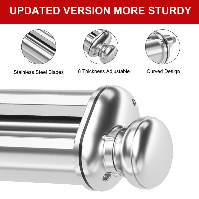 Pasta Roller for Kitchenaid Stand Mixer, Stainless Steel pasta roller