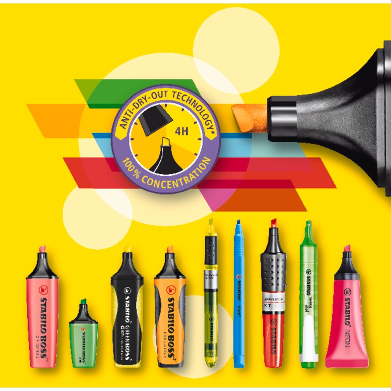 Highlighter - STABILO flash - Box of 10 - Green