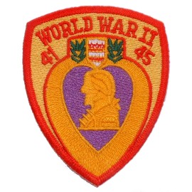 WWII PURPLE HEART Embroidered Shoulder Patch (4") (1175)