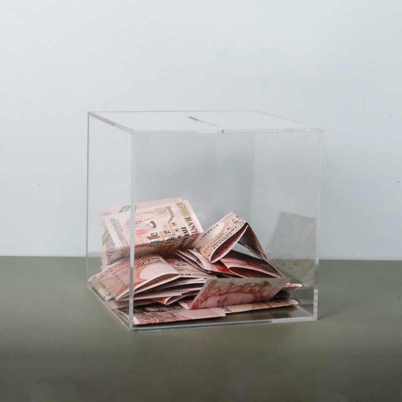 Acrylic Piggy Bank Break to Open Square Money Box for