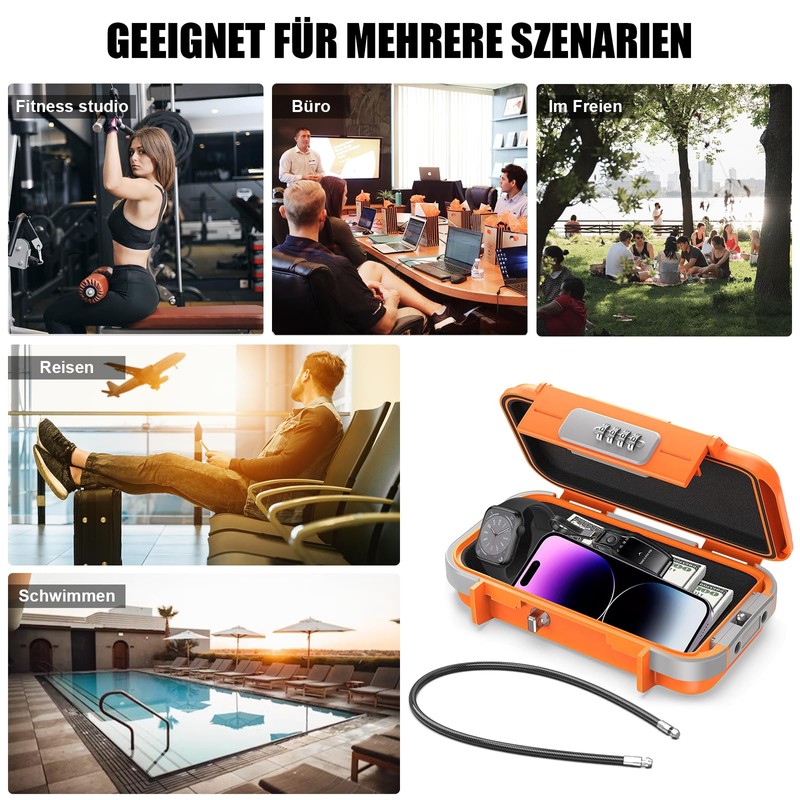 Lock Safe Waterproof, 4 Digit Combination Code, Portable Security Box