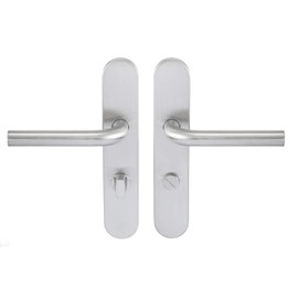 Bricard Tempo Pop 66460 Set of Stainless Steel Handles on Plate for Bathroom Doors and Toilets (with Locking Device)