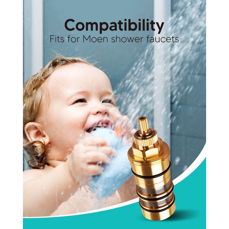 130156 Thermostatic Cartridge Fits for Moen Shower Faucet Water Valve,